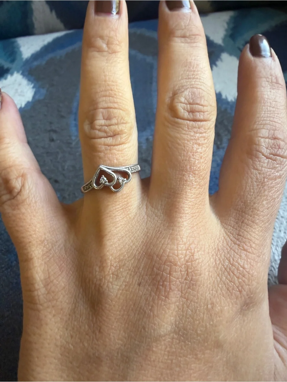 Delicate Heart Silver Ring — Unbranded